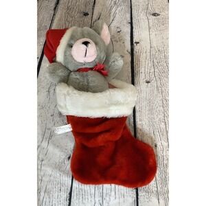Fiesta Gray Bear‎ Christmas Stocking Plush 15" 1989 Vintage